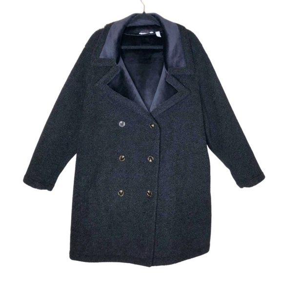 Peace Love World Sherpa Double Breasted Teddy Pea Coat Cozy Size: 1XP - Picture 2 of 16